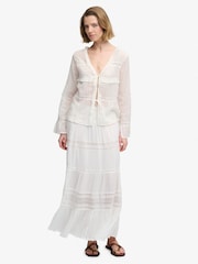 Superdry White Long-Sleeved Lace Blouse - Image 3 of 6