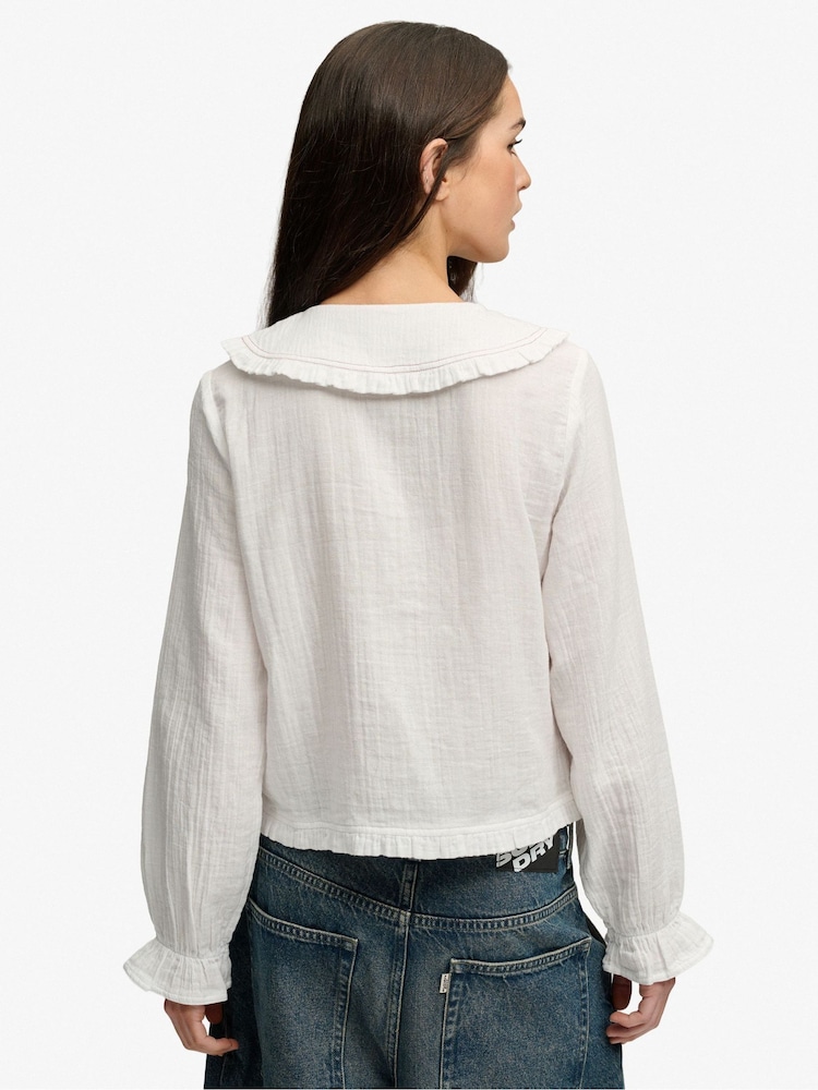 Superdry White Collared Blouse - Image 2 of 5