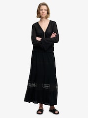 Superdry Black Long-Sleeved Lace Blouse - Image 1 of 6