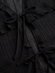 Superdry Black Long-Sleeved Lace Blouse - Image 6 of 6