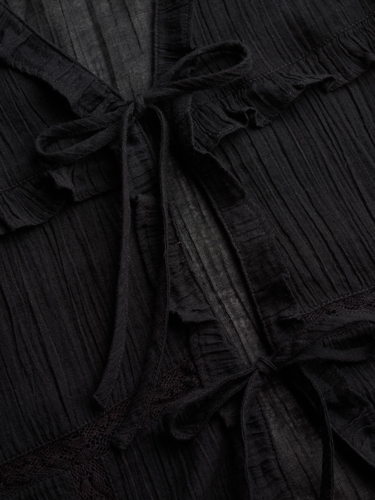 Superdry Black Long-Sleeved Lace Blouse - Image 6 of 6