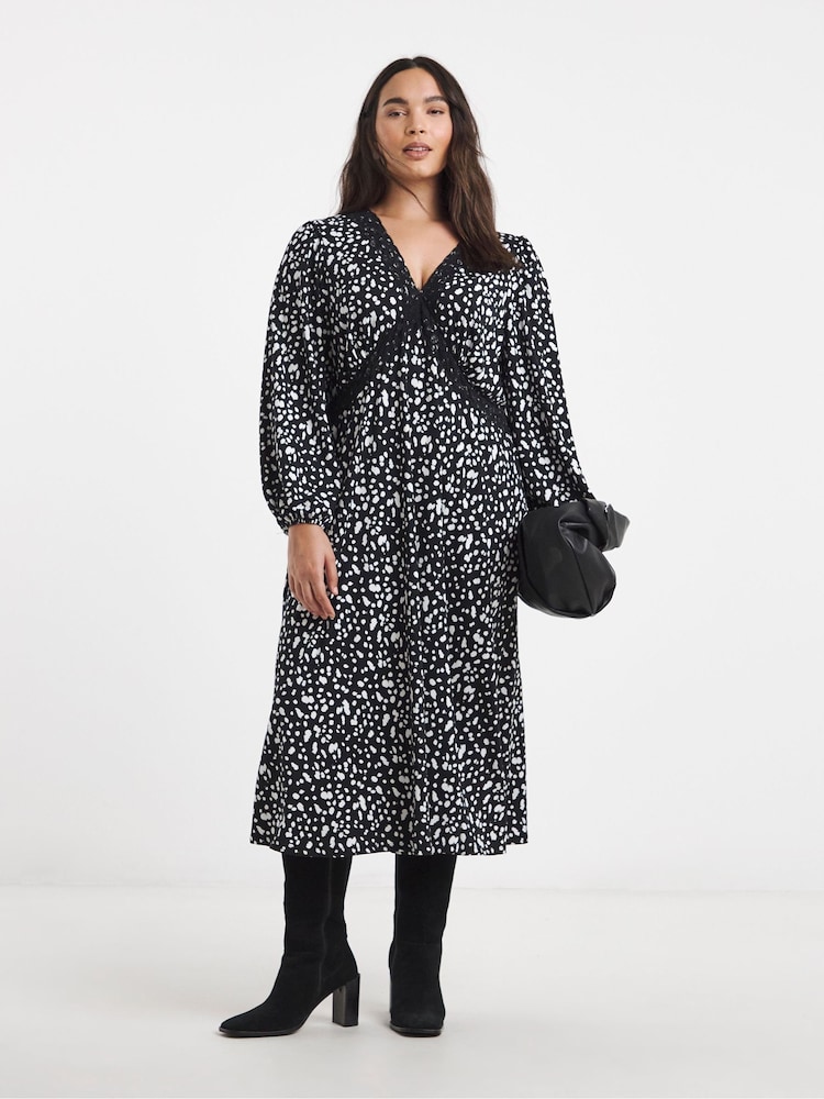 Simply Be Supersoft Lace Trim Midi Dress - Imagen 1 de 4 Simply Be Supersoft Lace Trim Midi Dress - Imagen 1 de 4