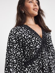 Simply Be Black Supersoft Lace Trim Midi Dress - Image 4 of 4