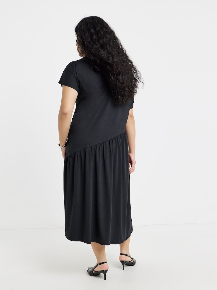 knee length dresses for ladies Slinky Midi Party Dress with Strappy Open Back Black / XSmall