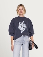 ANINE BING Grey Miles Tiger Sweatshirt - Image 1 of 3