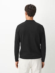 Musta - Essential Knitted Polo Shirt - Kuva 4 / 6
