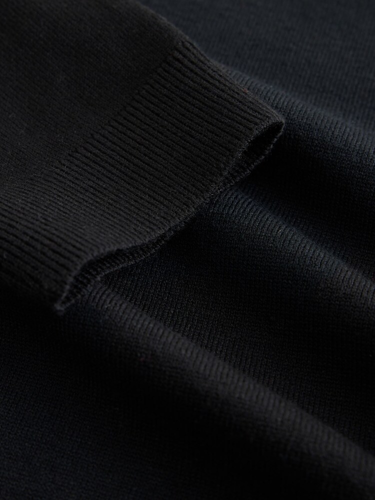 Black Regular Fit Essential Knitted Polo Shirt - Image 9 of 9 Black Regular Fit Essential Knitted Polo Shirt - Image 9 of 9