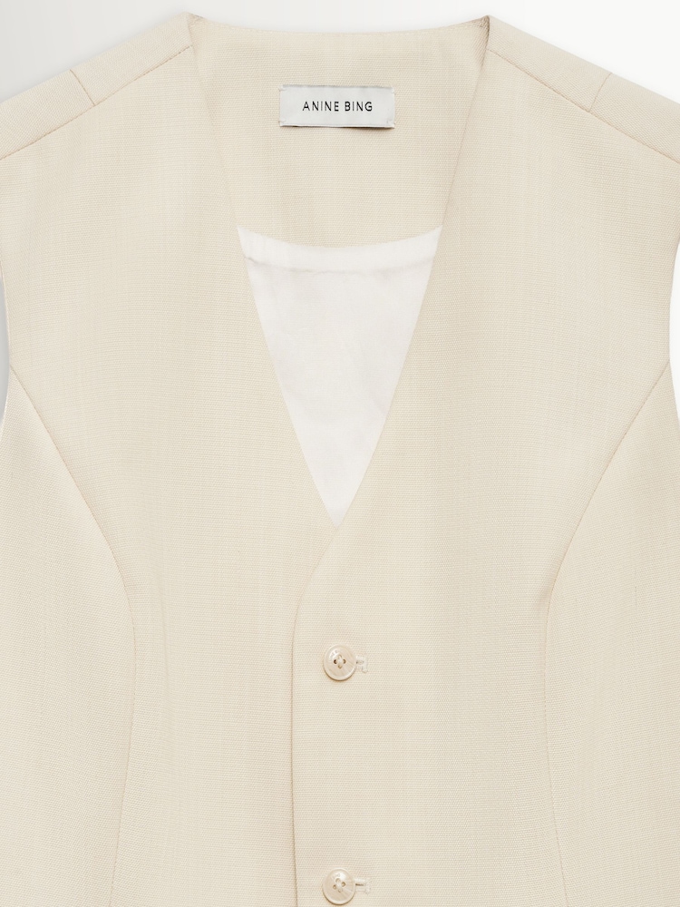 ANINE BING Cream Mario Vest - Image 2 of 2