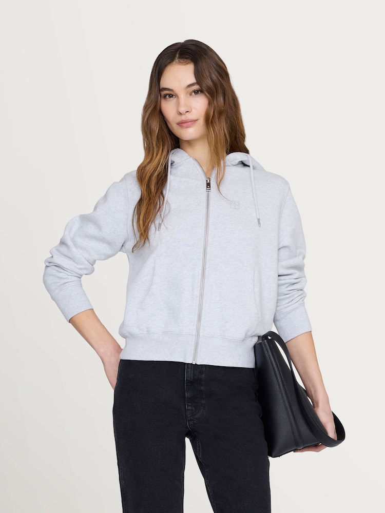 ANINE BING Grey Casper Zip-Up Hoodie - Image 1 of 5