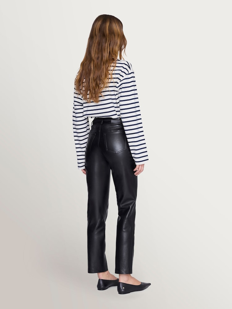 ANINE BING Navy Stripe Newton T-Shirt - Image 2 of 5