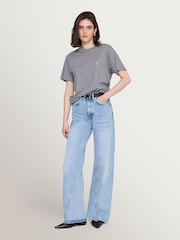 ANINE BING Grey Soft Stencil Walker T-Shirt - Image 1 of 5