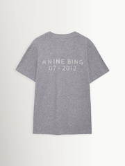 ANINE BING Grey Soft Stencil Walker T-Shirt - Image 4 of 5