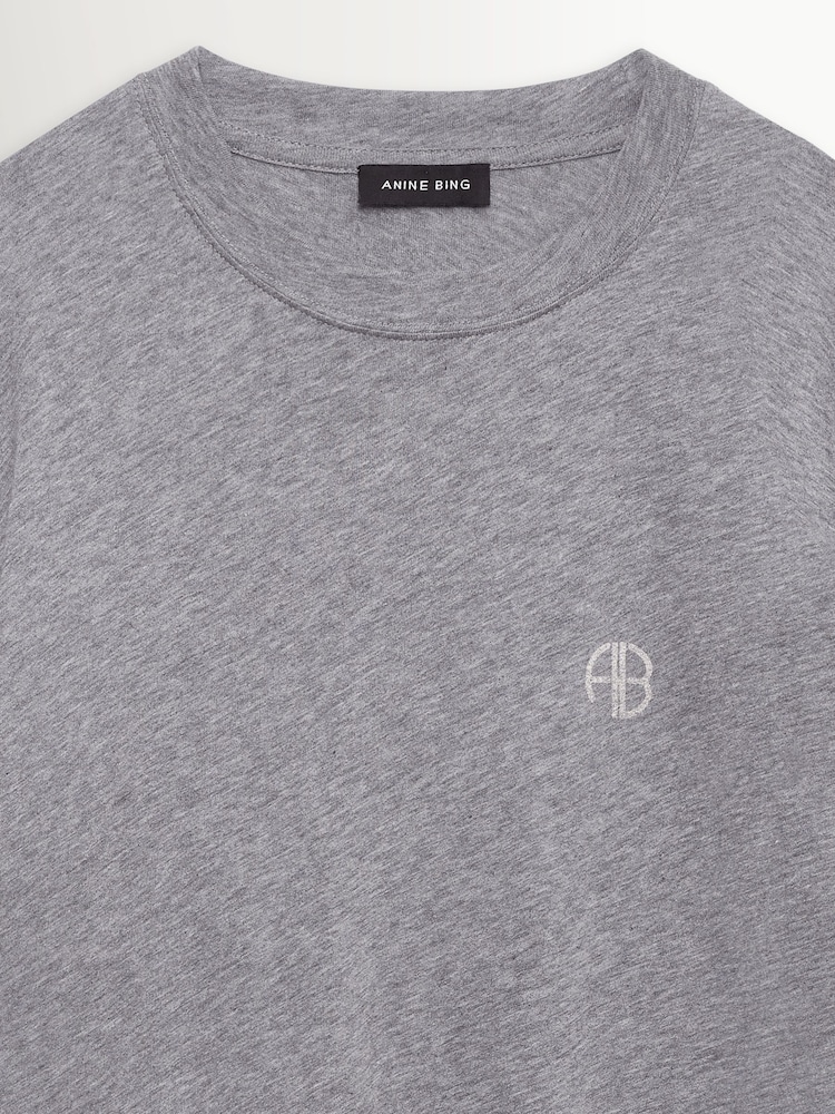 ANINE BING Grey Soft Stencil Walker T-Shirt - Image 5 of 5