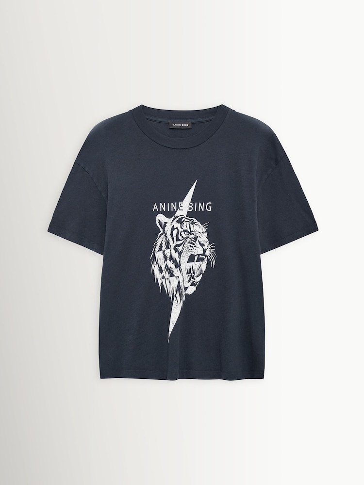ANINE BING Black Tiger Wagner T-Shirt - Image 3 of 3