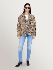 ANINE BING Natural Flynn Leo Jacket - Image 1 of 3