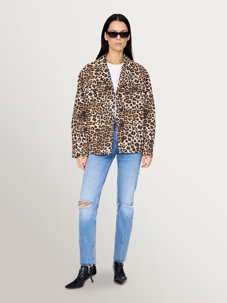 ANINE BING Natural Flynn Leo Jacket - Image 1 of 3