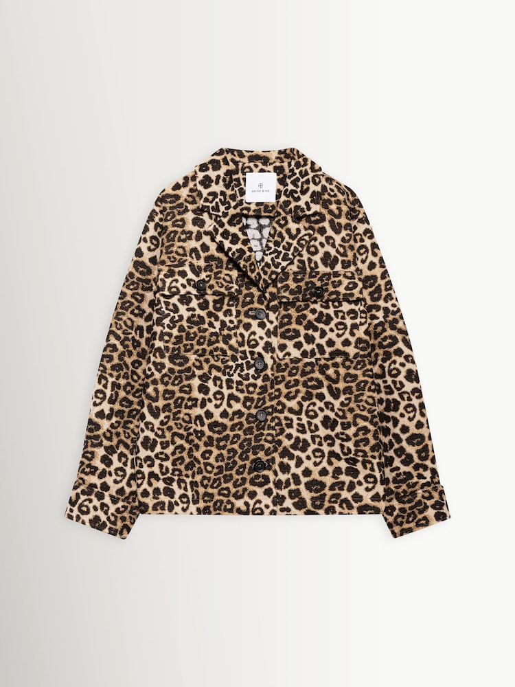 ANINE BING Natural Flynn Leo Jacket - Image 3 of 3