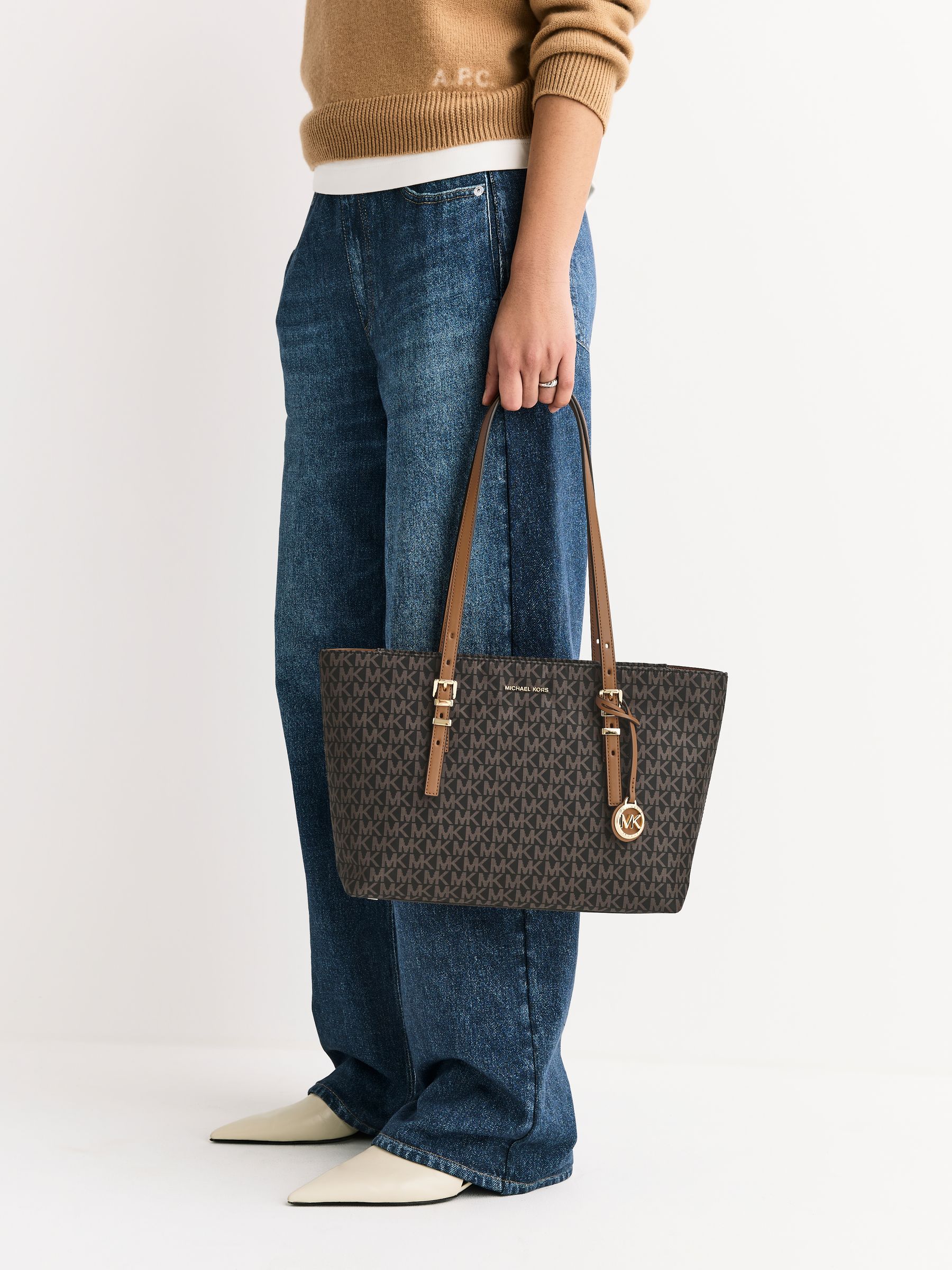 Buy Michael Kors Brown/Acorn Quinn Medium Tote Bag from Next