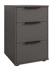 Wiemann Lava Grey Philadelphia 3 Drawer Bedside Table - Image 2 of 3