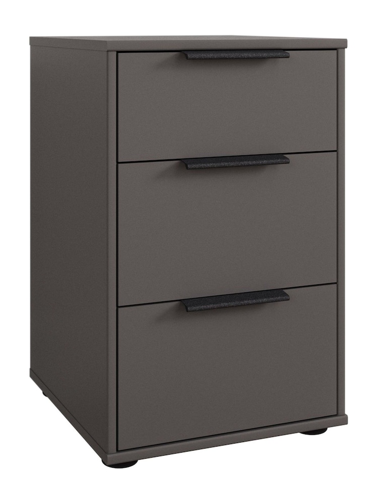Wiemann Lava Grey Philadelphia 3 Drawer Bedside Table - Image 2 of 3