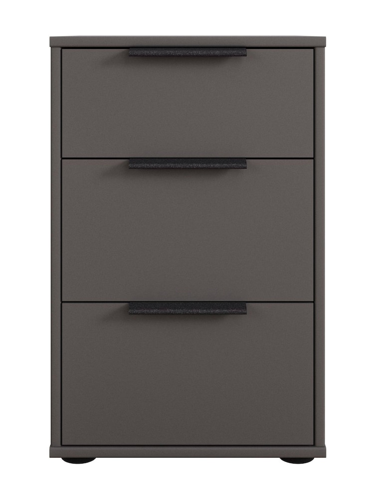 Wiemann Lava Grey Philadelphia 3 Drawer Bedside Table - Image 3 of 3