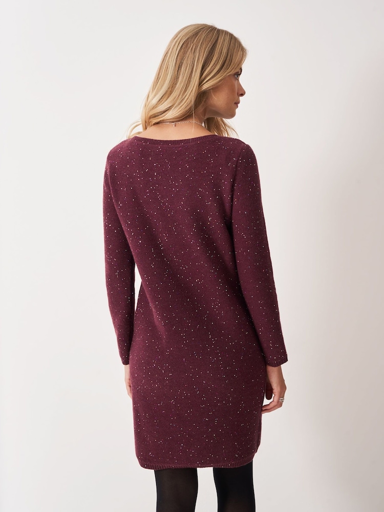 Crew Clothing Red Cara Knitted Glitterball Dress - Image 2 of 5 Crew Clothing Red Cara Knitted Glitterball Dress - Image 2 of 5