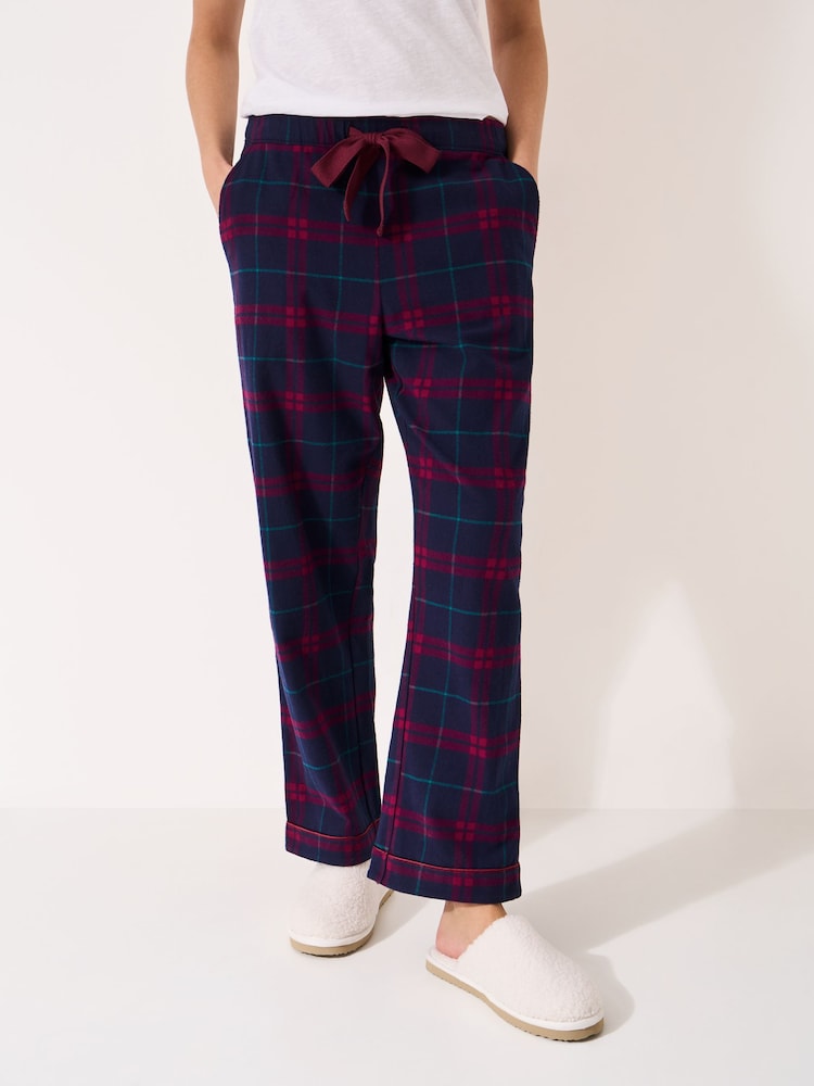 Crew Clothing Blue Cotton-Flannel Pyjamas Bottoms - Image 1 of 5 Crew Clothing Blue Cotton-Flannel Pyjamas Bottoms - Image 1 of 5