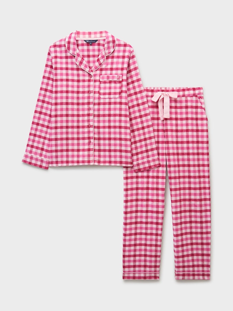 Crew Clothing Pink Cotton Flannel Pyjamas Set - Image 5 of 5 Crew Clothing Pink Cotton Flannel Pyjamas Set - Image 5 of 5