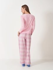 Crew Clothing Pink Cotton-Flannel Pyjamas Bottoms - Image 3 of 5