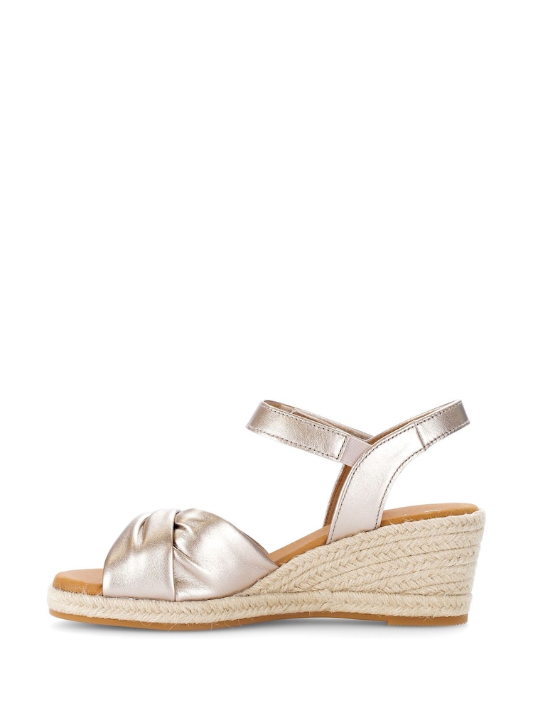 Gabor Metallic Moon Wedge Sandals - Image 2 of 5 Gabor Metallic Moon Wedge Sandals - Image 2 of 5
