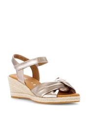 Gabor Metallic Moon Wedge Sandals - Image 3 of 5