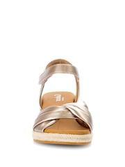 Gabor Metallic Moon Wedge Sandals - Image 4 of 5