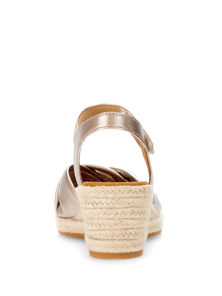 Gabor Metallic Moon Wedge Sandals - Image 5 of 5 Gabor Metallic Moon Wedge Sandals - Image 5 of 5