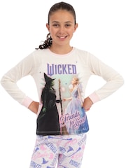 Character Cream Wicked Friends For Good Long Pyjamas Set For Girls - Image 9 of 10