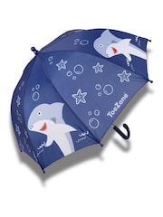 ToeZone Boys Blue Shark Waterproof Umbrella - Image 1 of 5