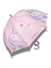 ToeZone Girls Pink Twinkle  Unicorn Waterproof Umbrella - Image 1 of 5