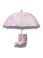 ToeZone Girls Pink Twinkle  Unicorn Waterproof Umbrella - Image 4 of 5