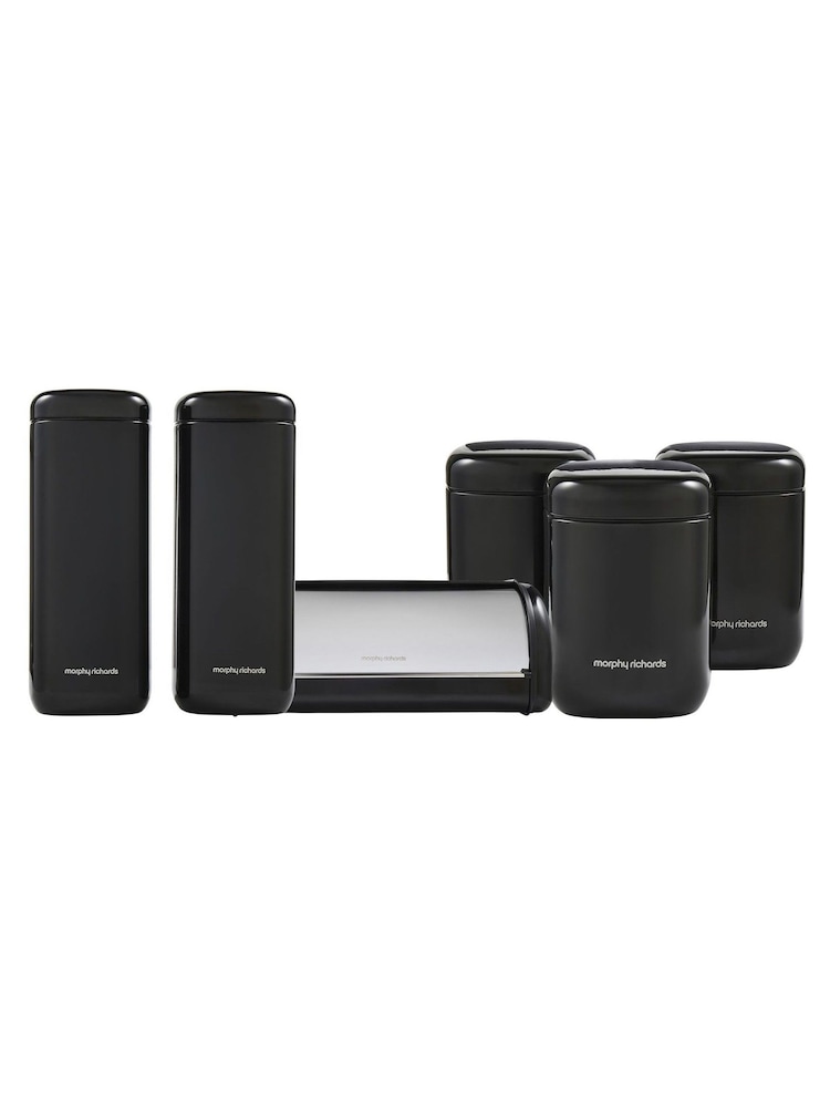 Morphy Richards Black Storage Cannisters & Bread Bin Bundle - Image 4 of 4
