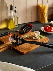 Morphy Richards Black/Red Pasta Server and Skimmer Set - Image 1 of 6