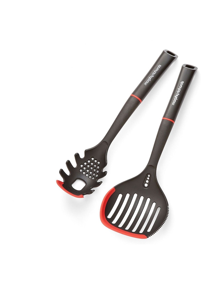 Morphy Richards Black/Red Pasta Server and Skimmer Set - Image 6 of 6