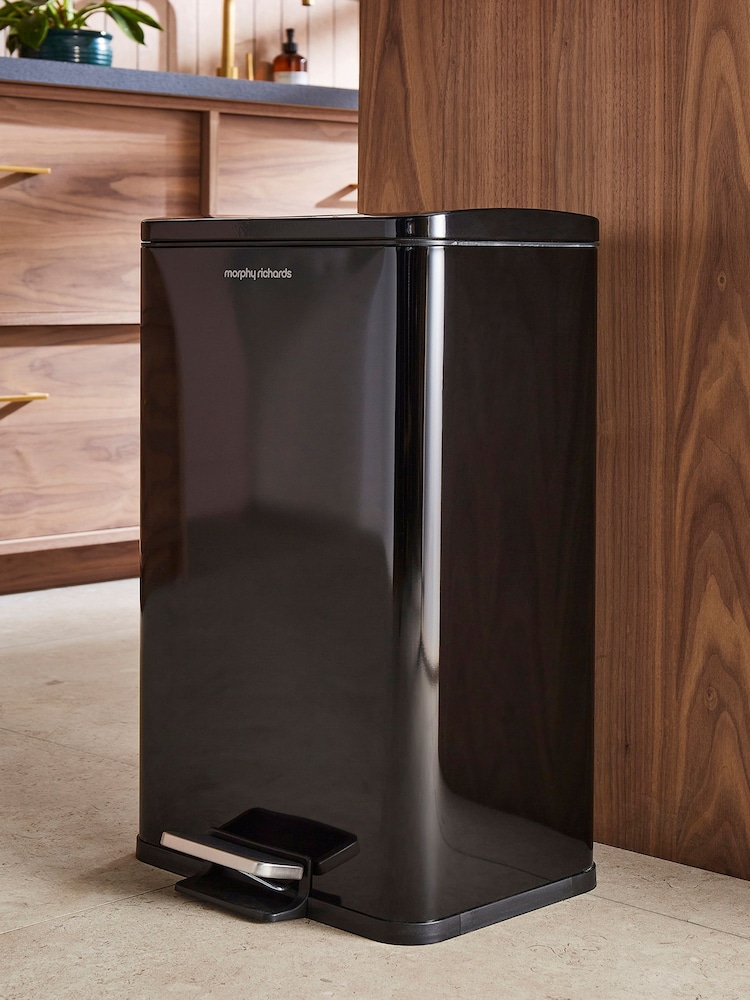 Morphy Richards Black Rectangular Kitchen Bin 30L - Image 1 of 4 Morphy Richards Black Rectangular Kitchen Bin 30L - Image 1 of 4