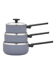 Morphy Richards 3 Piece Grey Aluminium Saucepan Set - Image 5 of 6