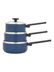 Morphy Richards 3 Piece Blue Aluminium Saucepan Set - Image 5 of 6