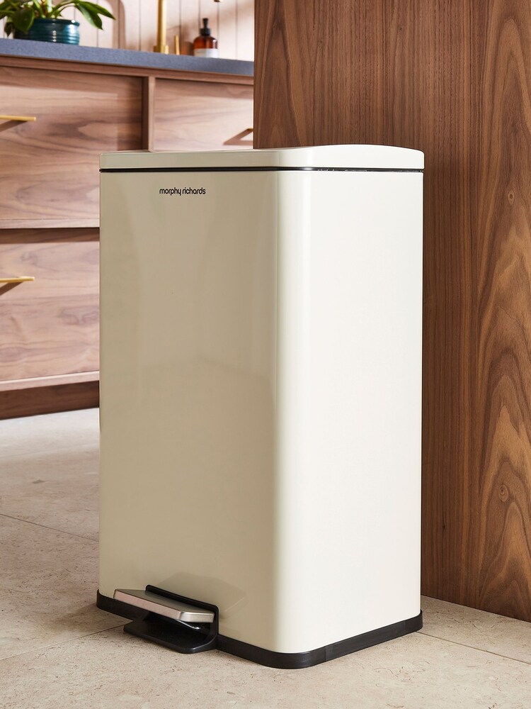 Morphy Richards Cream Rectangular Kitchen Bin 30L - Image 2 of 4