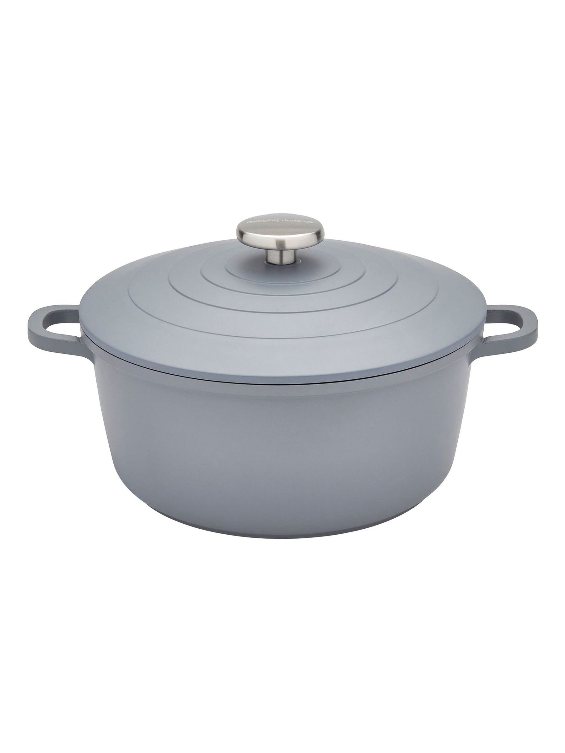 Morphy Richards Casserole Dish 24cm Cast Aluminium Grey with Lid 851253 - Image 5
