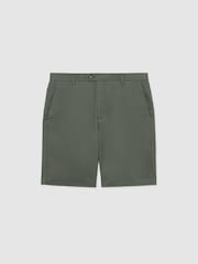 Reiss Sage Green Wicket Modern Fit Cotton Blend Chino Shorts - Image 2 of 6