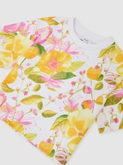 Reiss Ivory Print Bonnie 3-9 yrs Cotton Floral-Print Relaxed T-Shirt - Image 3 of 3