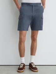 Airforce Blue - Reiss Wicket Cargo Cotton Cargo Chino Shorts with Stretch - Bild 3 von 5