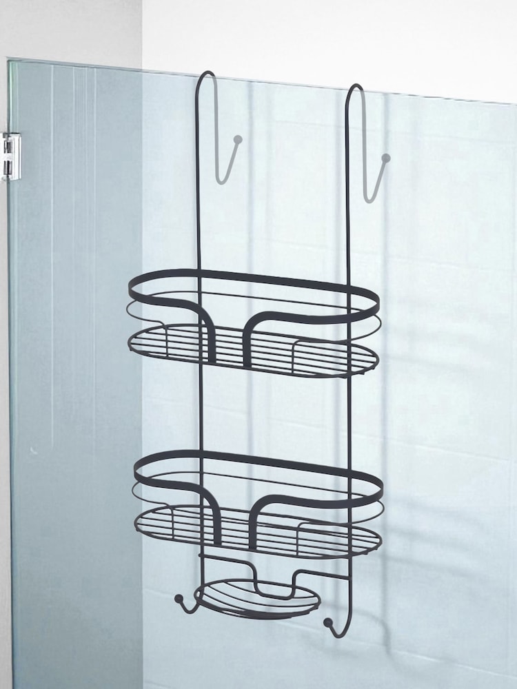 Showerdrape Grey Dante Floor and 2 Tier Shower Caddy Set - Image 2 of 5 Showerdrape Grey Dante Floor and 2 Tier Shower Caddy Set - Image 2 of 5