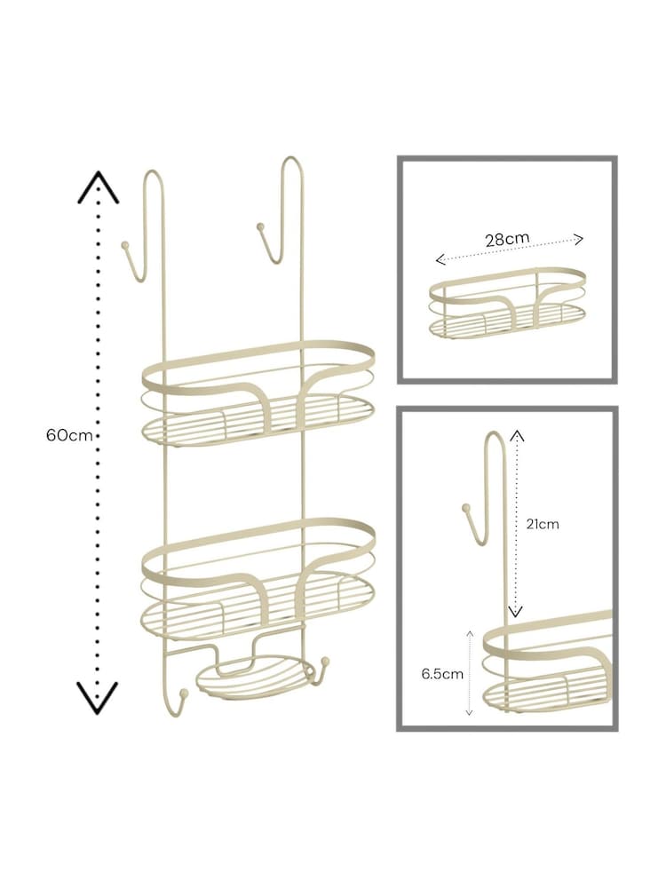 Showerdrape Beige Dante Hanging Shower Caddy - Image 3 of 3 Showerdrape Beige Dante Hanging Shower Caddy - Image 3 of 3
